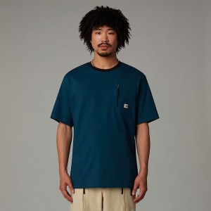 Camiseta The North Face Heritage Pocket Hombre Azul Marino | NF0A37S1U