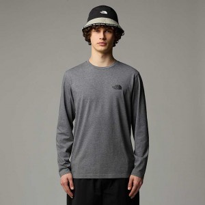 Camiseta The North Face Long-Sleeve Simple Dome Hombre Grises | NF0A31D0B