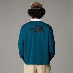 Sudaderas The North Face Heritage Rugby Hombre Azul Marino | NF0A22N5V