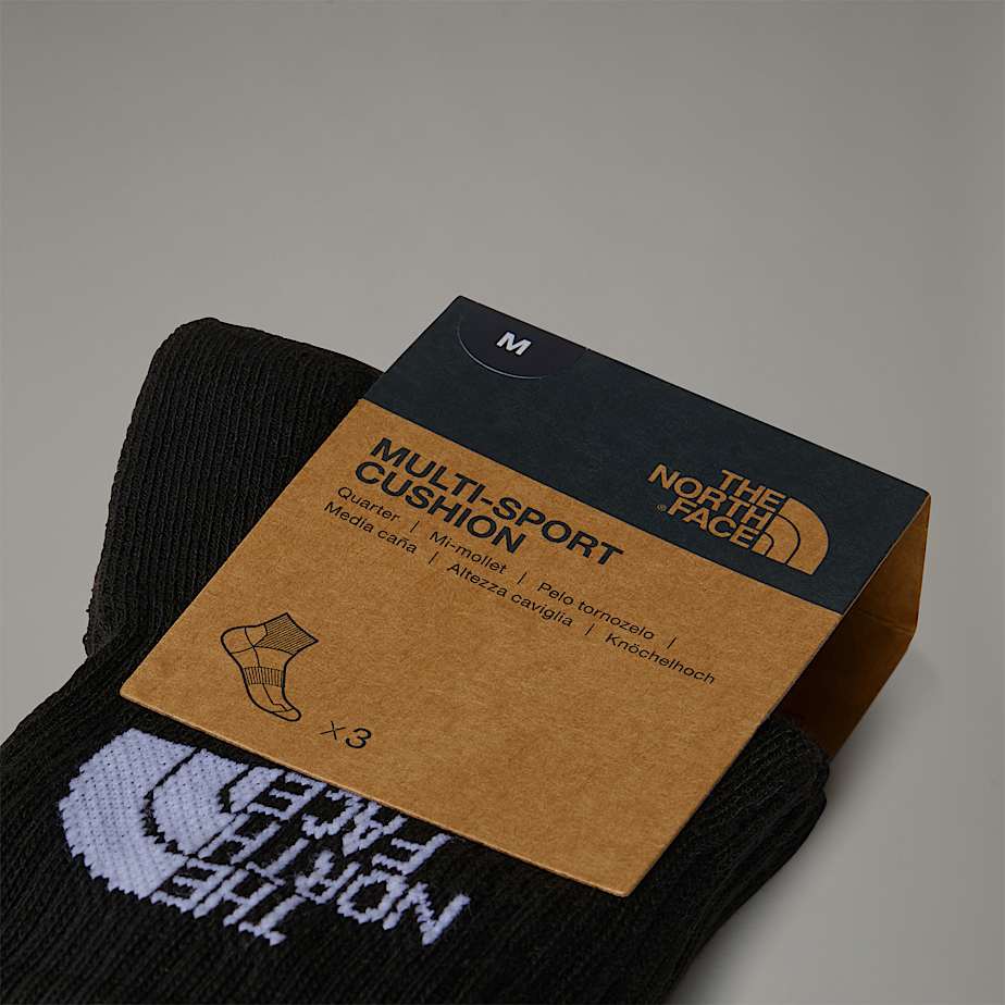 Calcetines The North Face Multi Sport Cushion 1/4 Hombre Negros | NF0A07E5Q