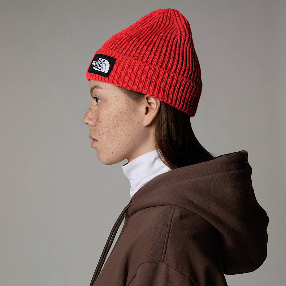 Gorro The North Face Logo Box Cuffed Hombre Rojos | NF0A42B7D