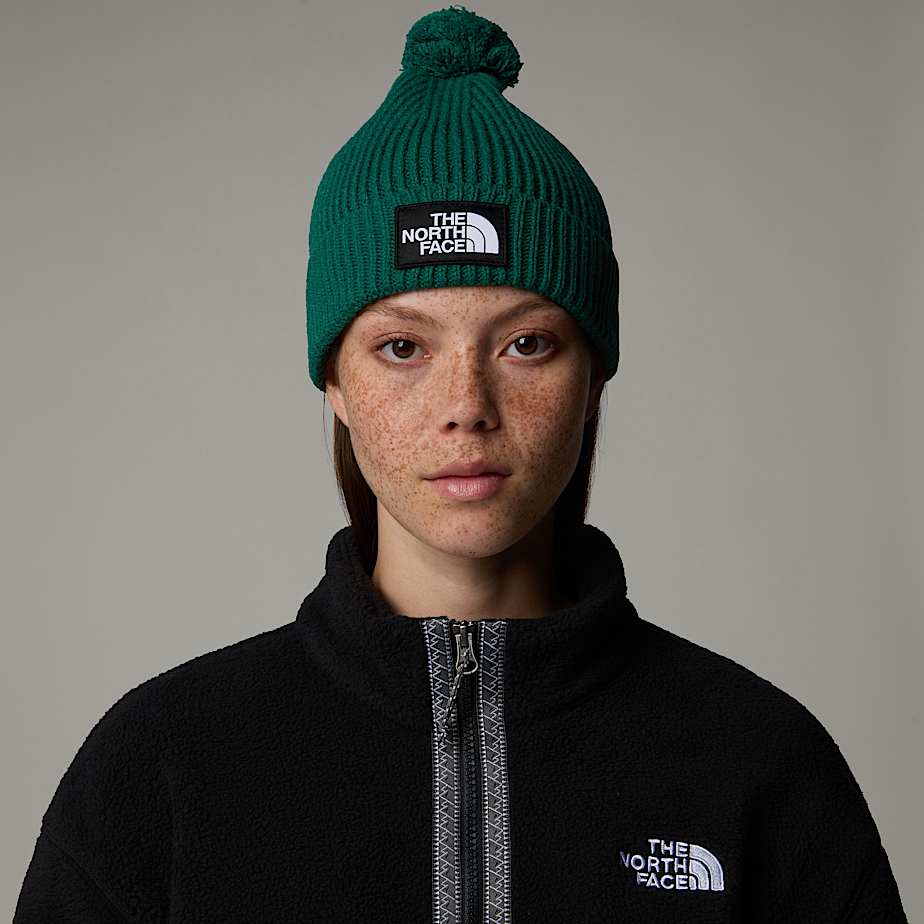 Gorro The North Face Logo Box Pom Hombre Verdes | NF0A61F3H