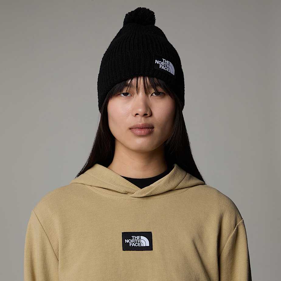 Gorro The North Face Logo Box Pom Mujer Negros | NF0A61C3D