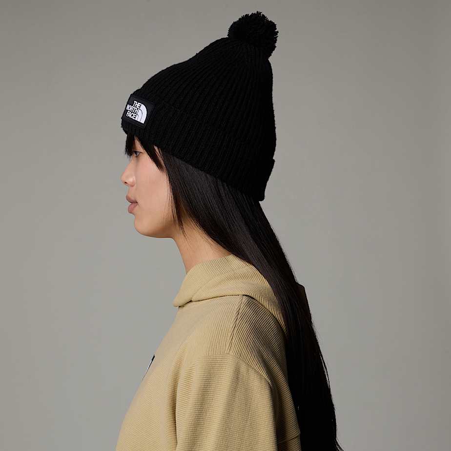 Gorro The North Face Logo Box Pom Mujer Negros | NF0A61C3D